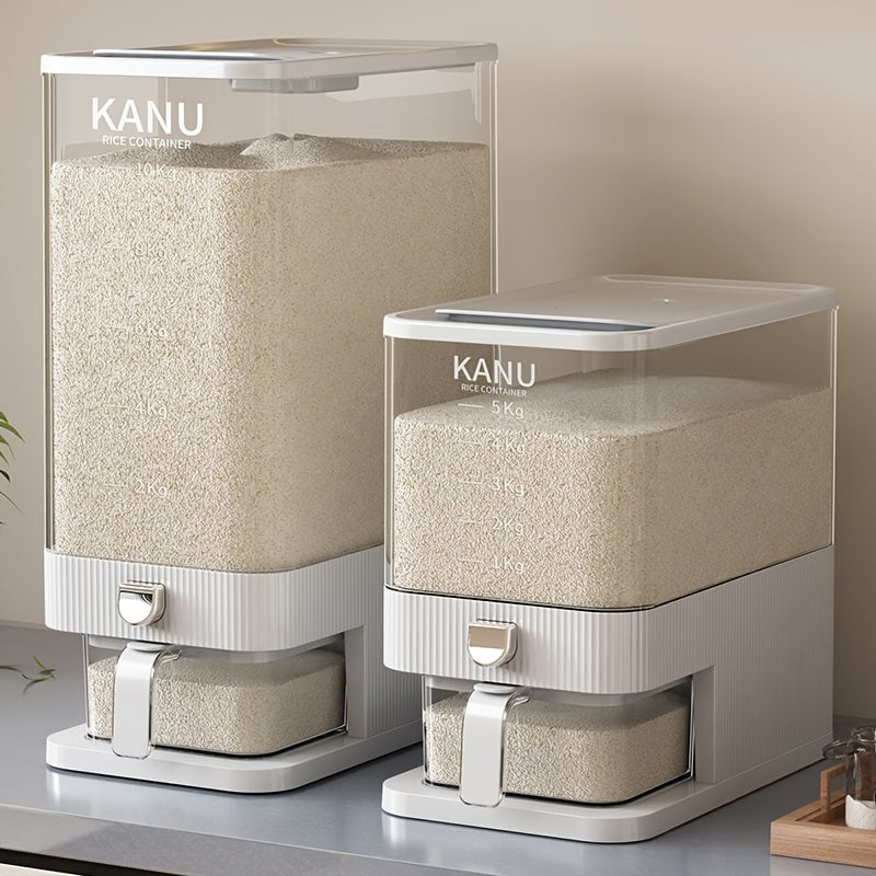 Großer, luftdichter Lebensmittelbehälter, Reisspender mit Messbecher, 11,34 kg Lebensmittelbehälter, feuchtigkeitsbeständiger, luftdichter Reisbehälter für den Haushalt, Reistank, Mehlbehälter