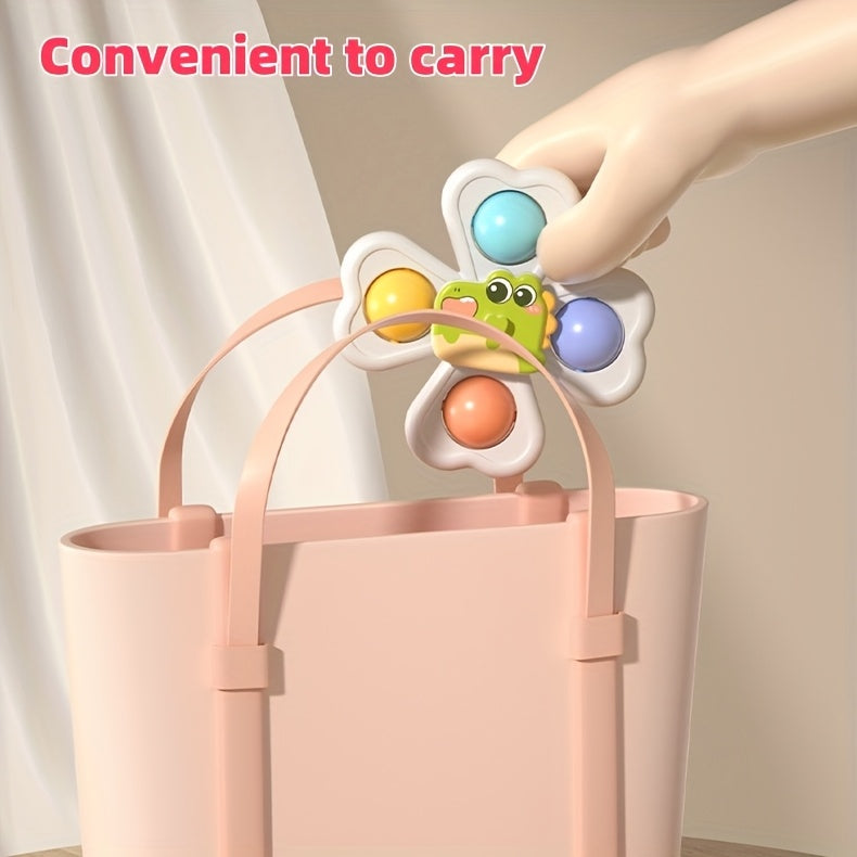 3er-Set Kreisel mit Saugnapf in Tierform für Kinder, fördert die Hand-Augen-Koordination, ideales Geschenk zum Geburtstag, zu Weihnachten oder Ostern