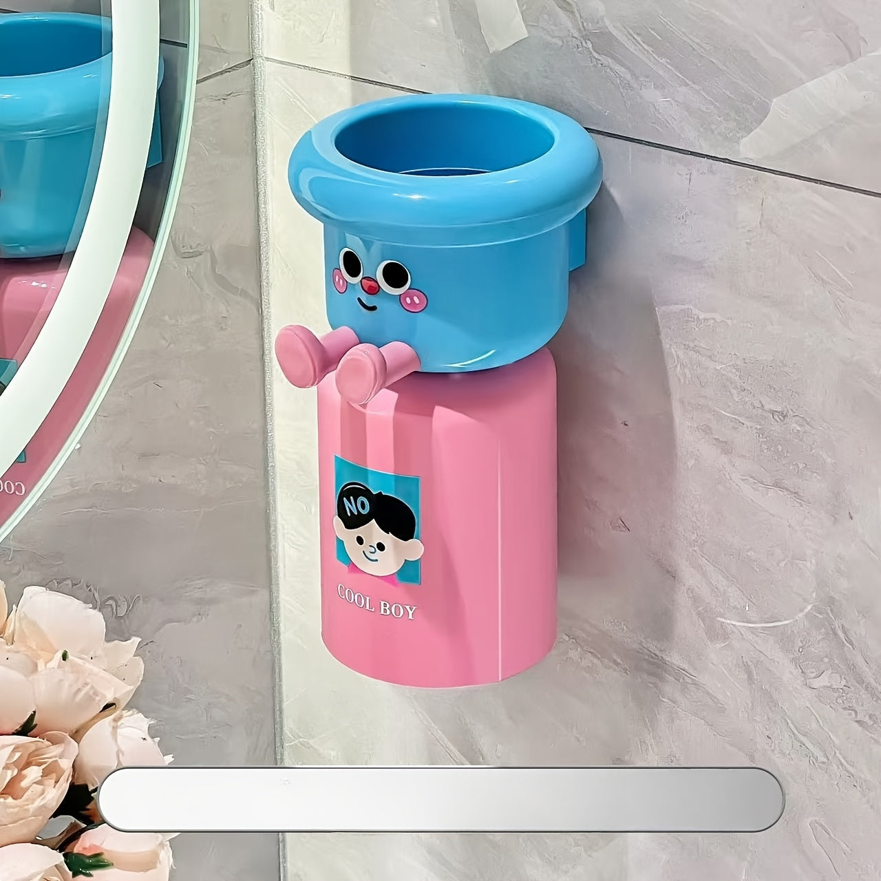 Wall-Mounted Toothbrush Holder with Magnetic Cup, Space-Saving Bathroom Organizer for 36 Festive Occasions, Plastic Material, Ideal for Holiday Decor, Bathroom Organizers And Storage, Toothbrush Holder For Bathroom, Toothbrus