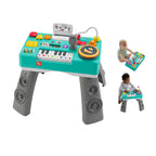 FISHER-PRICE HXG09 Lernspaß DJ-Spieltisch – Musikalisches Lernspielzeug mit 3 Klavierspielmodi, Lichtern, 12 Motorikaktivitäten und über 100 Liedern und Tönen, spricht Deutsch, ab 6 Monaten / 1 Jahr