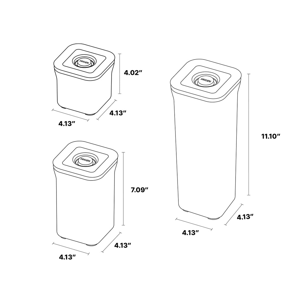 VAKUEN Premium Airtight Food Storage Containers, 4 Piece Set, Intelligent One Click Seal Lid, No Hinges, Patented Double Silicone Lining, 100% Leak-Proof, BPA-Free 