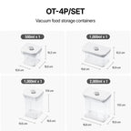 VAKUEN Premium Airtight Food Storage Containers, 4 Piece Set, Intelligent One Click Seal Lid, No Hinges, Patented Double Silicone Lining, 100% Leak-Proof, BPA-Free 