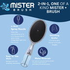 2-in-1-Haarbürsten-Zerstäuber – Innovatives Haarspray- und Bürstenwerkzeug für das Styling von nassem und trockenem Haar – Verwicklungsfreie Borsten, praktischer Wasserbehälter, einfach zu verwenden (Weiß)