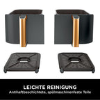 Ninja Dual Zone Digital Air Fryer, 2 Schubladen, 6-in-1, Heißluftfritteuse, 9,5 l, Heißluftfritteuse, Max Crisp, Braten, Backen, Aufwärmen, spülmaschinenfeste Körbe, Stein/Gold DZ400EUSTGD