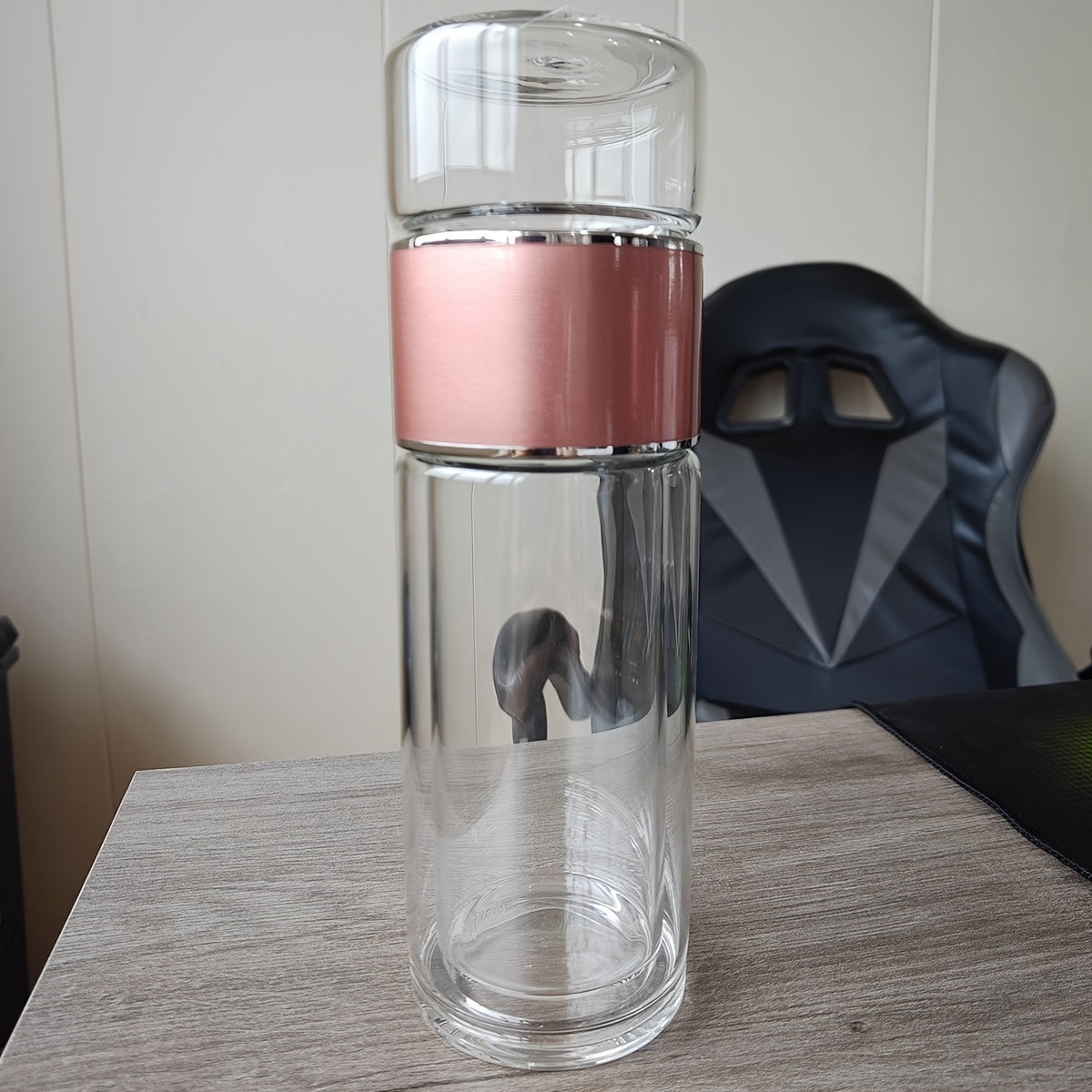 Doppelwandige, isolierte Thermoskanne aus Borosilikatglas