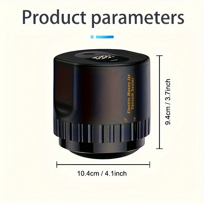 Elektrisches Vakuumiergerät-Set für Einmachgläser (1-teilig) – geeignet für Weithals- und Normalhals-Einmachgläser, automatisches Vakuumieren für die Aufbewahrung und Fermentation von Lebensmitteln in der Küche