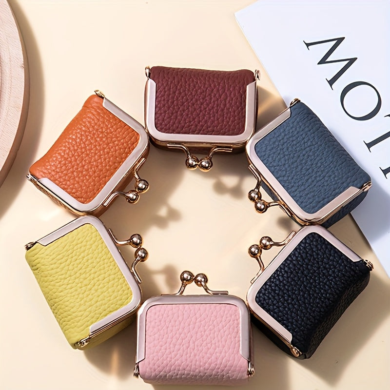 OBCREATOR Mini-Geldbörse im Vintage-Stil, kompakter Schmuckorganizer aus Eisen und Leder mit Druckknopfverschluss, strukturierter Oberfläche, ländlichem Motiv, ovaler Form, abschließbar, ideal für Ringe und Accessoires