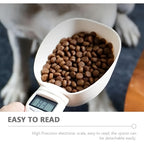 Digitale Küchenwaage mit abnehmbarem Messlöffel – ABS-Material, batteriebetrieben (≤36 V), präzises Wiegen und Messen von Katzen- und Hundefutter, robuste Küchenwaage für genaue Portionskontrolle, elegantes Design