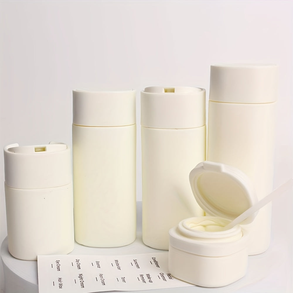 5-teiliges Reiseflaschen-Set mit Löffel und Etikettenaufklebern für Shampoo, Spülung, Lotion und Reinigungsmittel – Unverzichtbar für Fitnessstudio und Reisen