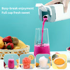Tragbarer, per USB aufladbarer Mixer & Entsafter | 420 ml | Digitalanzeige, Edelstahlklingen | 3-in-1-Design für Smoothies, Shakes & frische Säfte | Leicht zu reinigen, ideal für Zuhause, Büro, Reisen & Camping | Stilvoll und modern