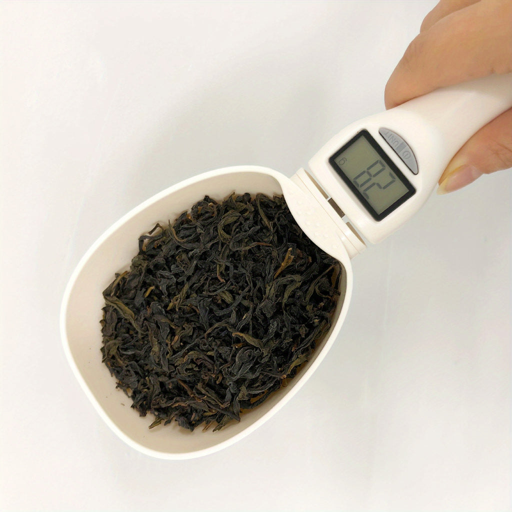 Digitale Küchenwaage mit abnehmbarem Messlöffel – ABS-Material, batteriebetrieben (≤36 V), präzises Wiegen und Messen von Katzen- und Hundefutter, robuste Küchenwaage für genaue Portionskontrolle, elegantes Design