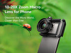 APEXEL 10-20x Zoom-Makroobjektiv-Set, Makrofotografie mit Smartphone und Universalclip für iPhone, Samsung, Xiaomi und die meisten anderen Smartphones