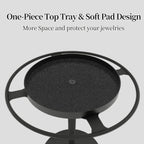 3-teiliges, vormontiertes Aufbewahrungsregal für 10 Brillen und Schmuck – Gold/Schwarz, geeignet für Brillen bis 8,89 cm Durchmesser, platzsparendng Organizer with Hooks, Tool-Free Assembly, Ideal for Home & Retail Use, Glasses Hanging Rack, Jewelry Or