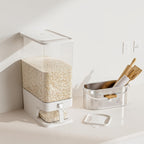 Großer, luftdichter Lebensmittelbehälter, Reisspender mit Messbecher, 11,34 kg Lebensmittelbehälter, feuchtigkeitsbeständiger, luftdichter Reisbehälter für den Haushalt, Reistank, Mehlbehälter