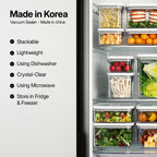 VAKUEN Premium Airtight Food Storage Containers, 4 Piece Set, Intelligent One Click Seal Lid, No Hinges, Patented Double Silicone Lining, 100% Leak-Proof, BPA-Free 