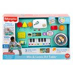FISHER-PRICE HXG09 Lernspaß DJ-Spieltisch – Musikalisches Lernspielzeug mit 3 Klavierspielmodi, Lichtern, 12 Motorikaktivitäten und über 100 Liedern und Tönen, spricht Deutsch, ab 6 Monaten / 1 Jahr