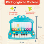 Land of B. Nilpferd-Spielzeug-Keyboard mit Lichtern und Liedern, Klavier, Musikspielzeug, Musikinstrument zum Klavierspielen für Babys und Kinder ab 1 Jahr