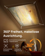 XGIMI MoGo 4 Mini Projecteur avec Batterie - Home Cinéma Extérieur Intelligent avec Support PowerBase, Autonomie 5h, Google TV et Netflix, Support 360°, 450 Lumens ISO, 2 x 6W Harman Kardon