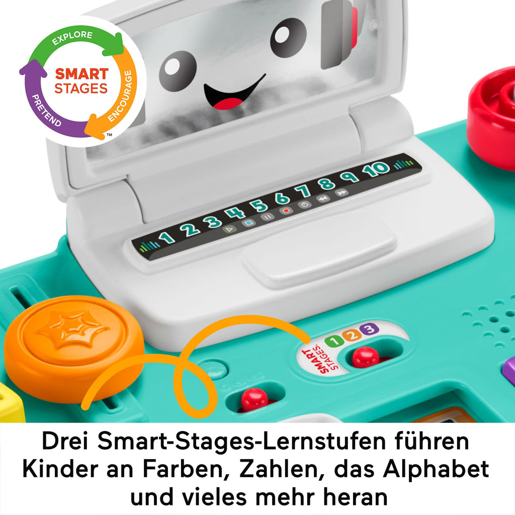 FISHER-PRICE HXG09 Lernspaß DJ-Spieltisch – Musikalisches Lernspielzeug mit 3 Klavierspielmodi, Lichtern, 12 Motorikaktivitäten und über 100 Liedern und Tönen, spricht Deutsch, ab 6 Monaten / 1 Jahr