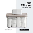 VAKUEN Premium Airtight Food Storage Containers, 4 Piece Set, Intelligent One Click Seal Lid, No Hinges, Patented Double Silicone Lining, 100% Leak-Proof, BPA-Free 