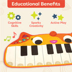 Land of B. Nilpferd-Spielzeug-Keyboard mit Lichtern und Liedern, Klavier, Musikspielzeug, Musikinstrument zum Klavierspielen für Babys und Kinder ab 1 Jahr