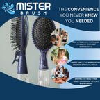 2-in-1-Haarbürsten-Zerstäuber – Innovatives Haarspray- und Bürstenwerkzeug für das Styling von nassem und trockenem Haar – Verwicklungsfreie Borsten, praktischer Wasserbehälter, einfach zu verwenden (Weiß)