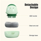 1er-Packung grüne, wiederverwendbare Hühnerstallbürste mit niedlichem Cartoon-Design – Robuster Küchenschwamm aus Kunststoff zur Reinigung von Hühnerställen, Eiern und Oberflächen, tragbar und leicht zu transportieren, Hühnerstallzubehör