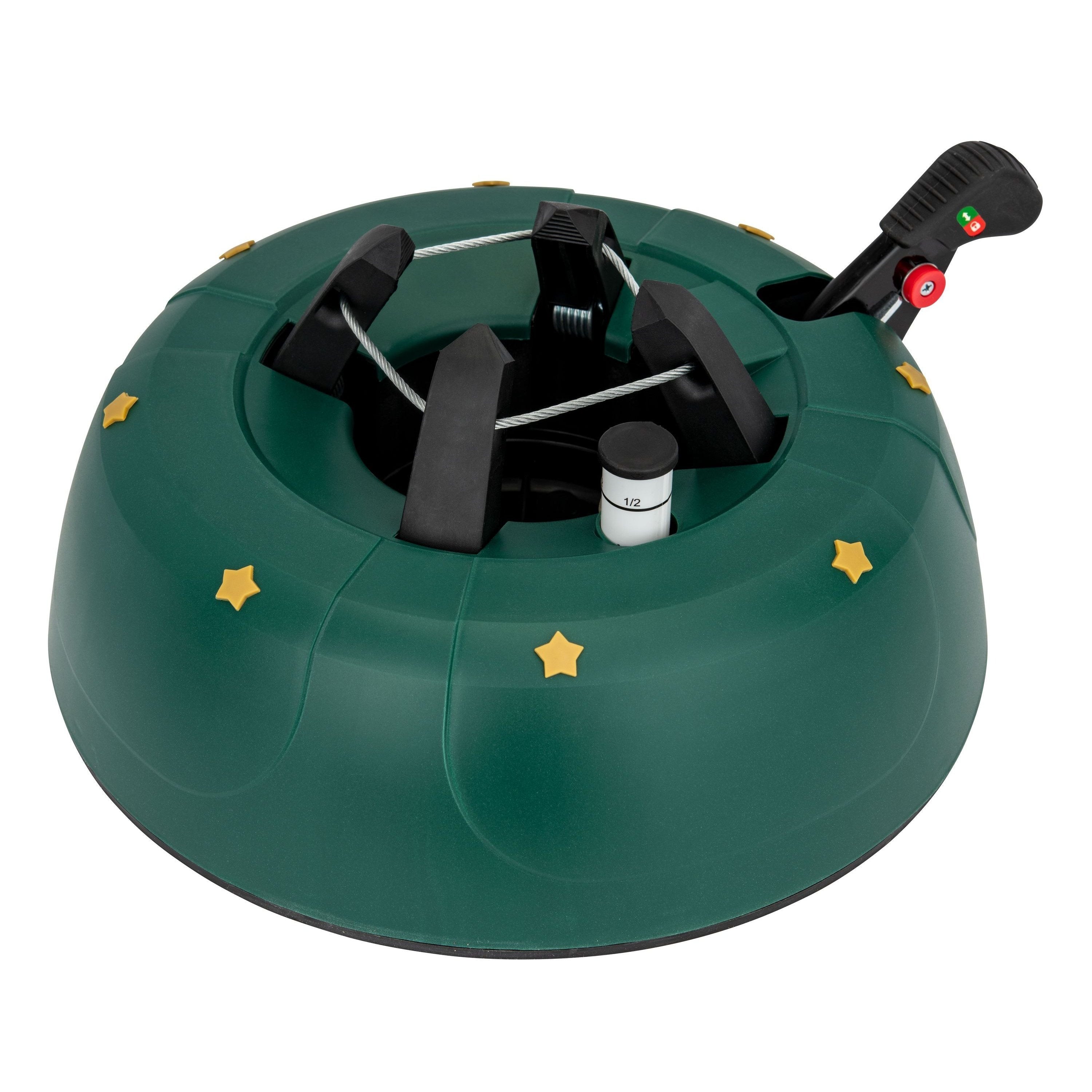 Christmas Tree Stands with Foot Pedal Function And Single-Cable Technology, Plastic/Metal Christmas Tree Stands in Various Sizes Green/Anthracite, Christmas Tree Stands with Child Safety And Large Water Tank with Water Level