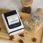 Etikettendrucker - Etikettierer mit Klebeband, Etikettendrucker PM220, tragbarer 2-Zoll-Thermodrucker für Zuhause, Büro, Adressen, Logos, Kleidung, kleine Unternehmen usw., unterstützt Etikettenbreiten von 23-54 mm (0,91"-2,12"), 1 Packung, Weiß, Schwarz,