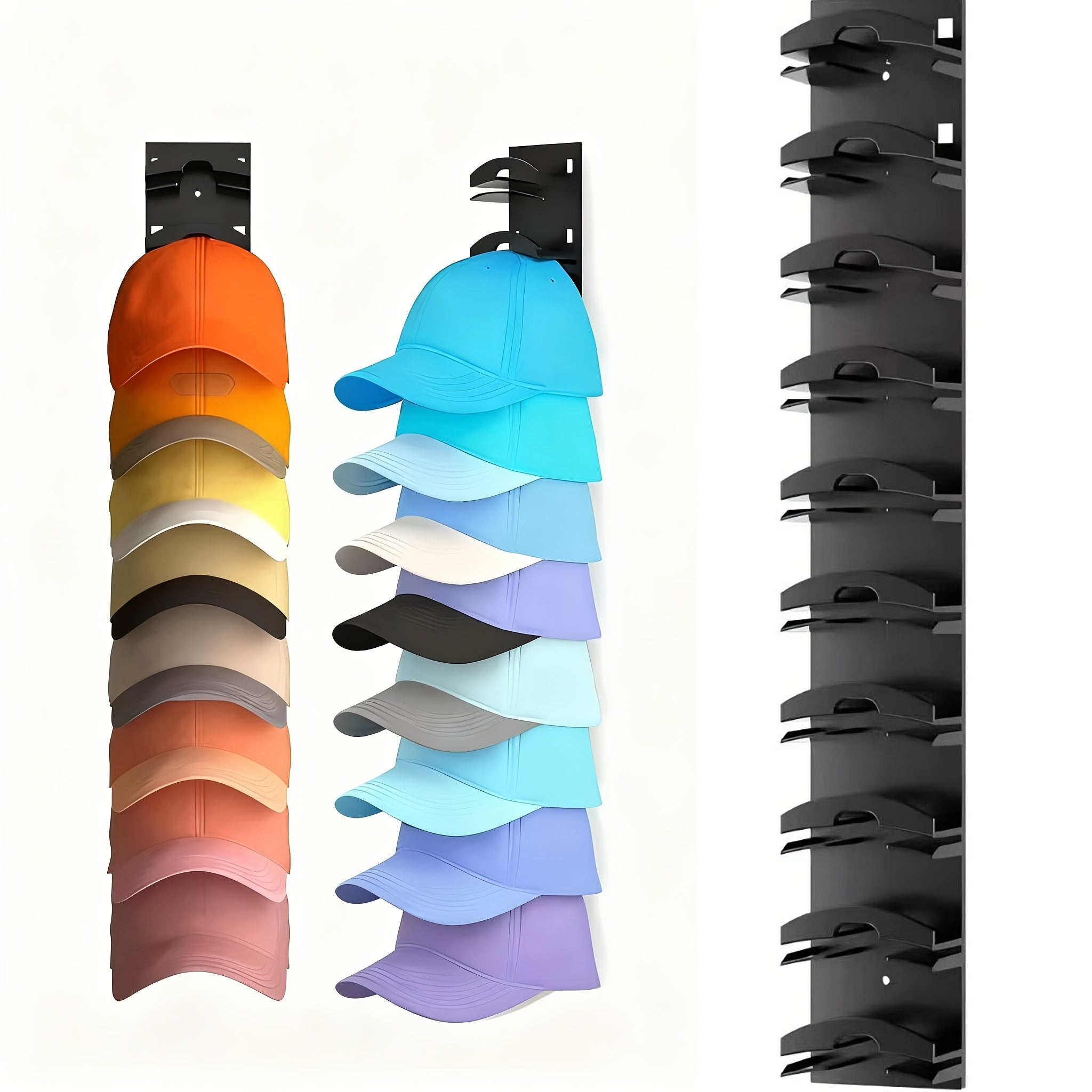 Mehrstöckiges, wandmontiertes Aufbewahrungsregal für gängige Baseballkappen