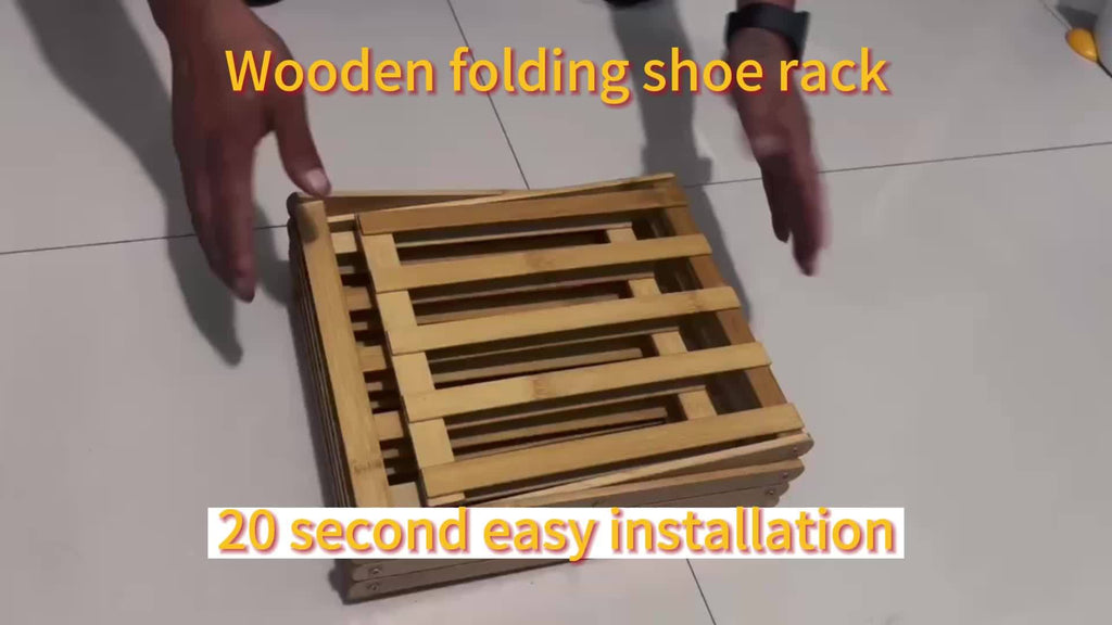 Adjustable & Foldable Bamboo Shoe Rack - Space-Saving 3-9 Tier Shoe Organizer for Small Spaces, No-Install Expandable Design for Home & Office, Natural Wood Finish, Shoe Storage Organizer