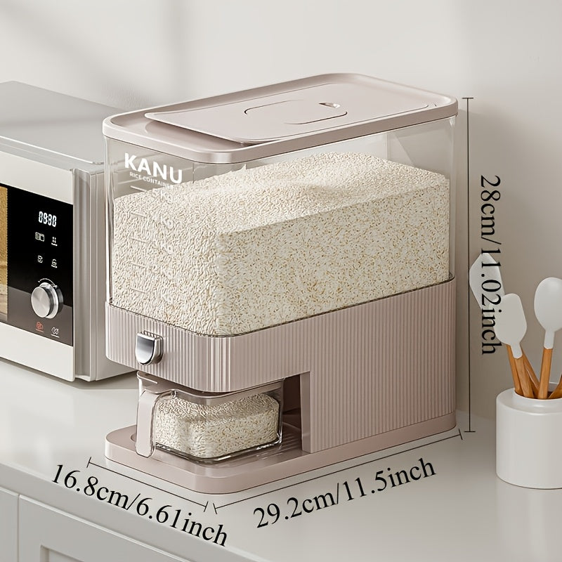 Großer, luftdichter Lebensmittelbehälter, Reisspender mit Messbecher, 11,34 kg Lebensmittelbehälter, feuchtigkeitsbeständiger, luftdichter Reisbehälter für den Haushalt, Reistank, Mehlbehälter