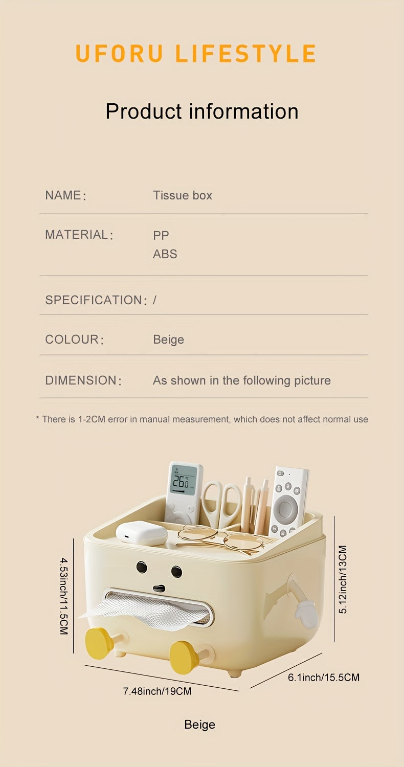 UFORU Luxus-Multifunktions-Küchenrollenbox mit Deckel – Hochwertige Kunststoffaufbewahrung für Wohnzimmer, Schlafzimmer, Couchtisch, Fernbedienungsablage, Aufbewahrungsboxen für mehr Ordnung im Haushalt