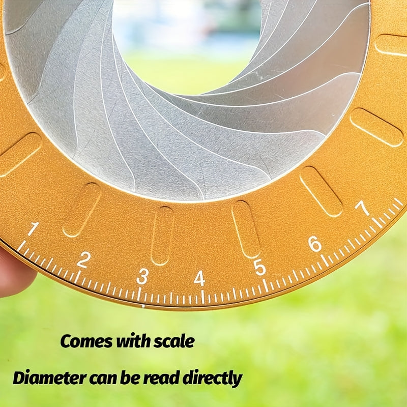 Verstellbares Präzisions-Kreiszeichenwerkzeug – Doppelmetall-Messlineal für Rohrdurchmesser und Holzbearbeitungsdesigns, nicht elektrisch, robustes Messingmaterial, Holzbearbeitungswerkzeug | Elegante Metalloberfläche | Messwerkzeug