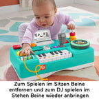 FISHER-PRICE HXG09 Lernspaß DJ-Spieltisch – Musikalisches Lernspielzeug mit 3 Klavierspielmodi, Lichtern, 12 Motorikaktivitäten und über 100 Liedern und Tönen, spricht Deutsch, ab 6 Monaten / 1 Jahr
