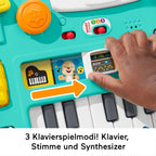 FISHER-PRICE HXG09 Lernspaß DJ-Spieltisch – Musikalisches Lernspielzeug mit 3 Klavierspielmodi, Lichtern, 12 Motorikaktivitäten und über 100 Liedern und Tönen, spricht Deutsch, ab 6 Monaten / 1 Jahr