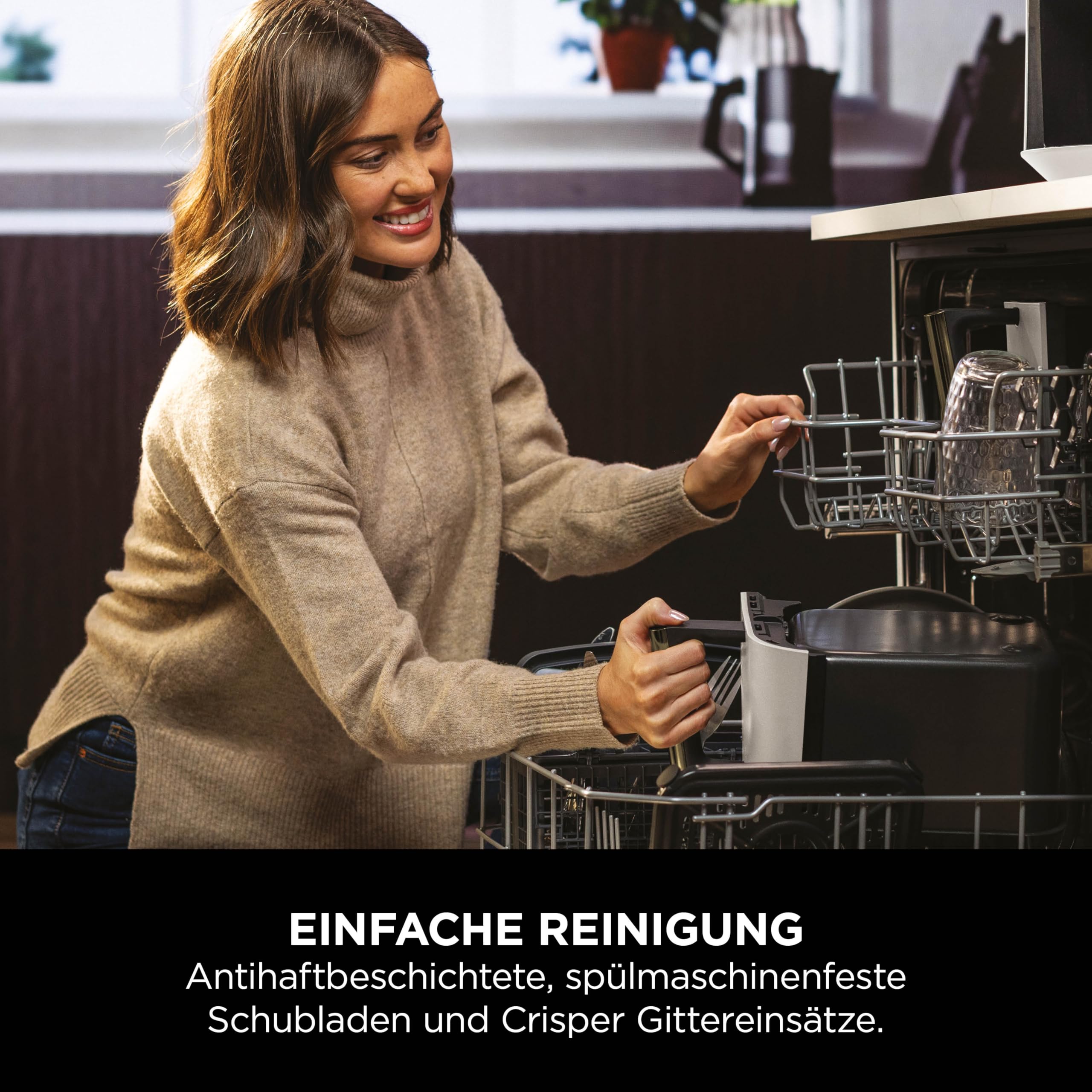 Ninja Dual Zone Digital Air Fryer, 2 Schubladen, 6-in-1, Heißluftfritteuse, 9,5 l, Heißluftfritteuse, Max Crisp, Braten, Backen, Aufwärmen, spülmaschinenfeste Körbe, Stein/Gold DZ400EUSTGD