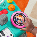 FISHER-PRICE HXG09 Lernspaß DJ-Spieltisch – Musikalisches Lernspielzeug mit 3 Klavierspielmodi, Lichtern, 12 Motorikaktivitäten und über 100 Liedern und Tönen, spricht Deutsch, ab 6 Monaten / 1 Jahr