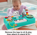 FISHER-PRICE HXG09 Lernspaß DJ-Spieltisch – Musikalisches Lernspielzeug mit 3 Klavierspielmodi, Lichtern, 12 Motorikaktivitäten und über 100 Liedern und Tönen, spricht Deutsch, ab 6 Monaten / 1 Jahr