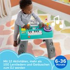 FISHER-PRICE HXG09 Lernspaß DJ-Spieltisch – Musikalisches Lernspielzeug mit 3 Klavierspielmodi, Lichtern, 12 Motorikaktivitäten und über 100 Liedern und Tönen, spricht Deutsch, ab 6 Monaten / 1 Jahr