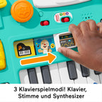 FISHER-PRICE HXG09 Lernspaß DJ-Spieltisch – Musikalisches Lernspielzeug mit 3 Klavierspielmodi, Lichtern, 12 Motorikaktivitäten und über 100 Liedern und Tönen, spricht Deutsch, ab 6 Monaten / 1 Jahr