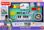 FISHER-PRICE HXG09 Lernspaß DJ-Spieltisch – Musikalisches Lernspielzeug mit 3 Klavierspielmodi, Lichtern, 12 Motorikaktivitäten und über 100 Liedern und Tönen, spricht Deutsch, ab 6 Monaten / 1 Jahr