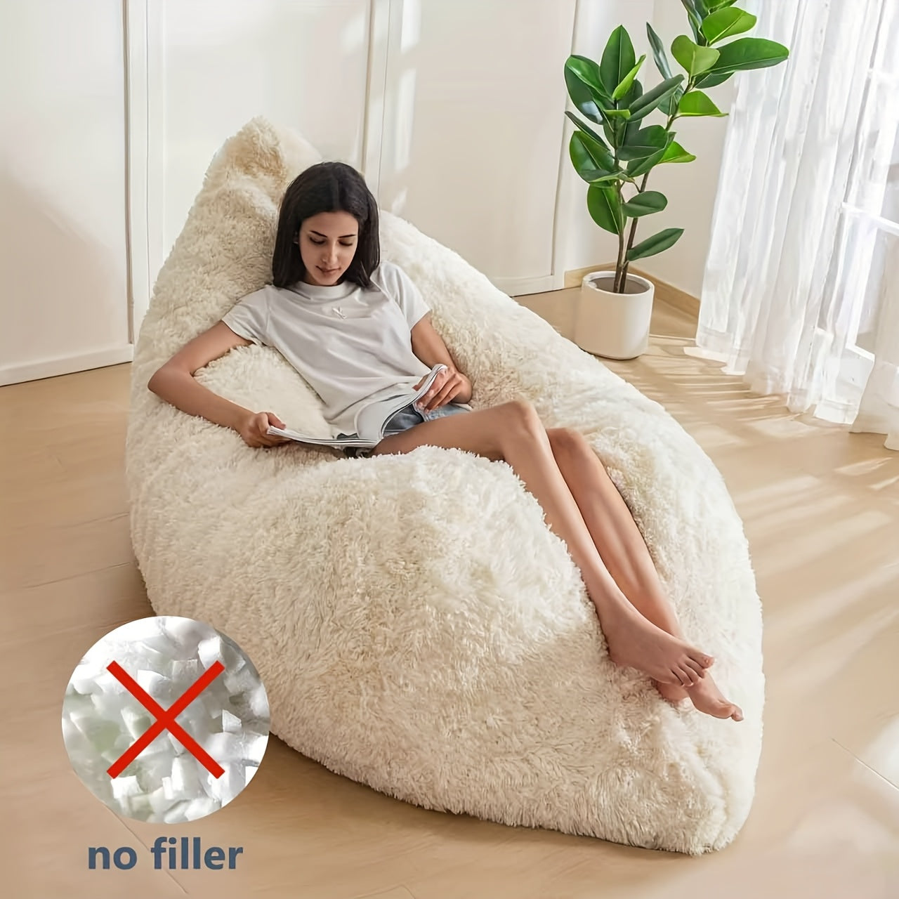 Großer grauer Sitzsack als Bett - Bodenbett ohne Füllung für Erwachsene, weicher Sitzsack mit strapazierfähigem Bezug, vielseitig verwendbare Schlafmatte zum Schlafen auf dem Boden, Gästebett, Zimmer, Studentenwohnheim - maschinenwaschbar