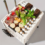 Foldable Utility Cart with Stair-Climbing Wheels, Collapsible Rolling Crate with Telescopic Handle & 360° Spinner Wheels - Durable Plastic Multi-Purpose Hand Truck for Teachers, Shopping, Moving, Storage, Moving Essentials C