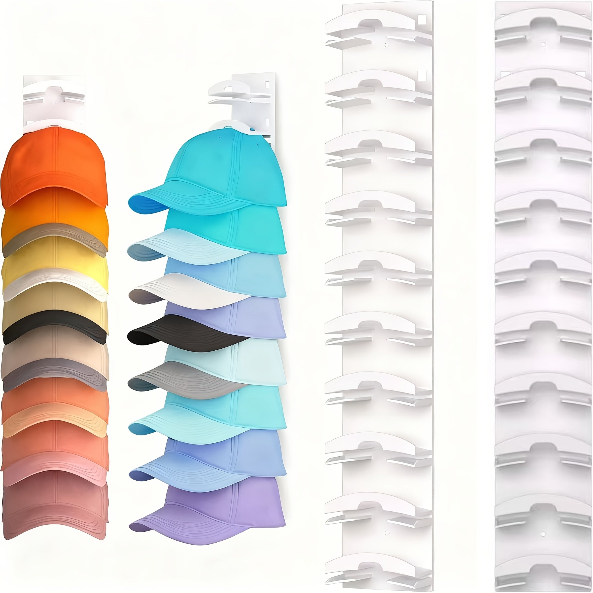 Mehrstöckiges, wandmontiertes Aufbewahrungsregal für gängige Baseballkappen