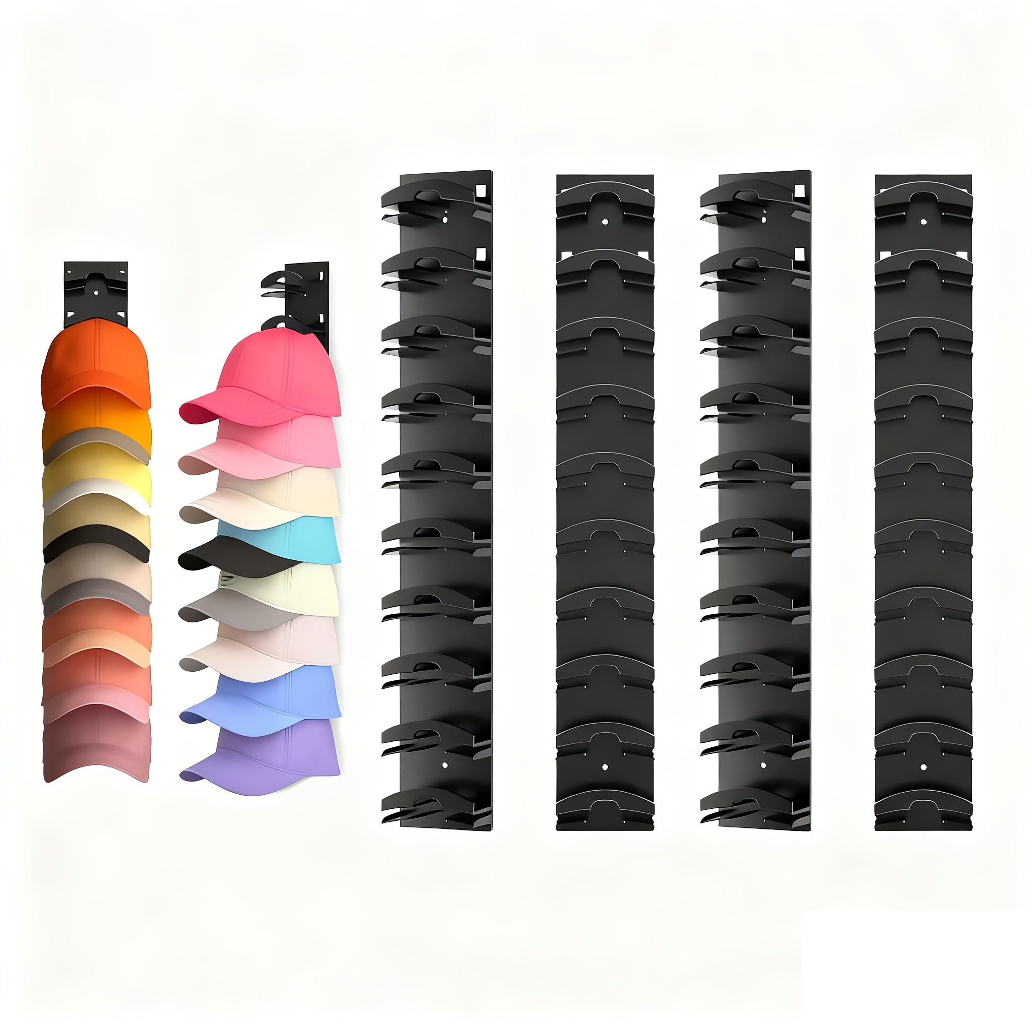 Mehrstöckiges, wandmontiertes Aufbewahrungsregal für gängige Baseballkappen