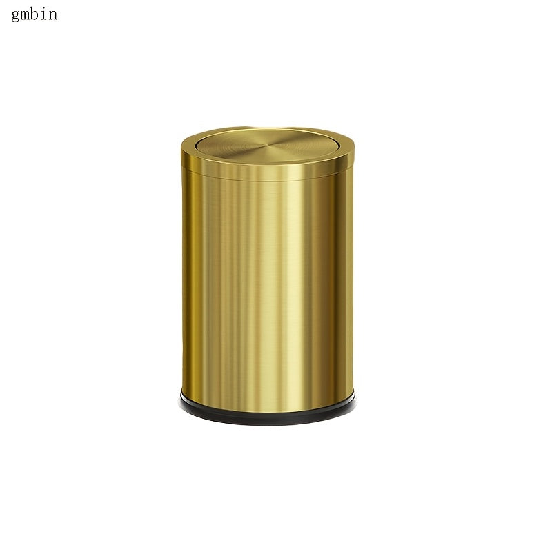 Gmbin Edelstahl-Abfalleimer mit geräuschlosem Deckel - Geruchsdicht, leicht zu öffnender Deckel für Küche, Bad und Wohnzimmer