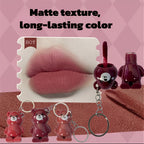 24 Schokoladenbär-Schlüsselanhänger, matter Lipgloss in 6 Farben, antihaftbeschichtete Becher, glattes und nicht klebendes Lipgloss-Display-Box-Set zum Selbermachen – die perfekte Geschenkidee für Feste