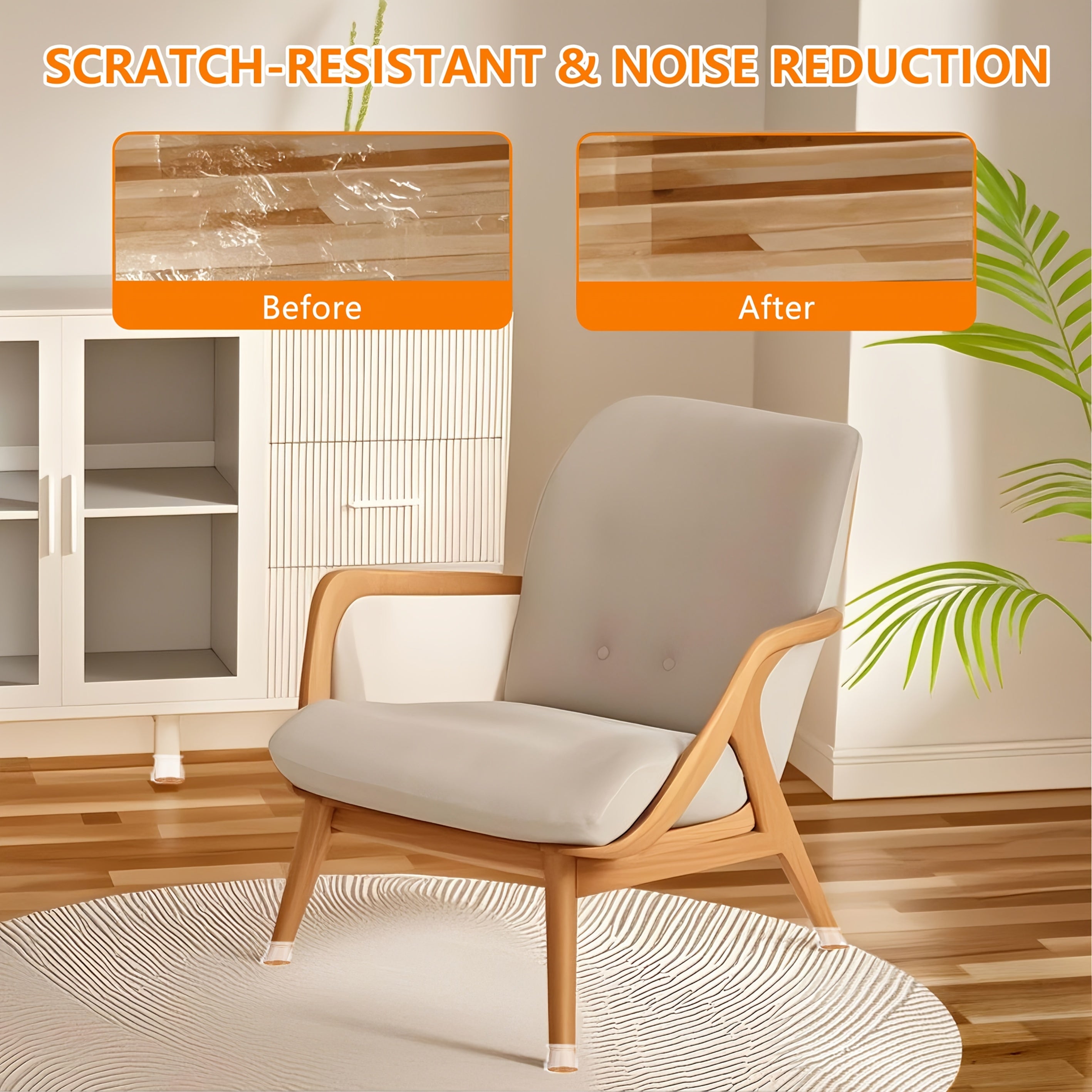 24 Stück Stuhlbeinschoner, Filzgleiter zur Geräuschreduzierung