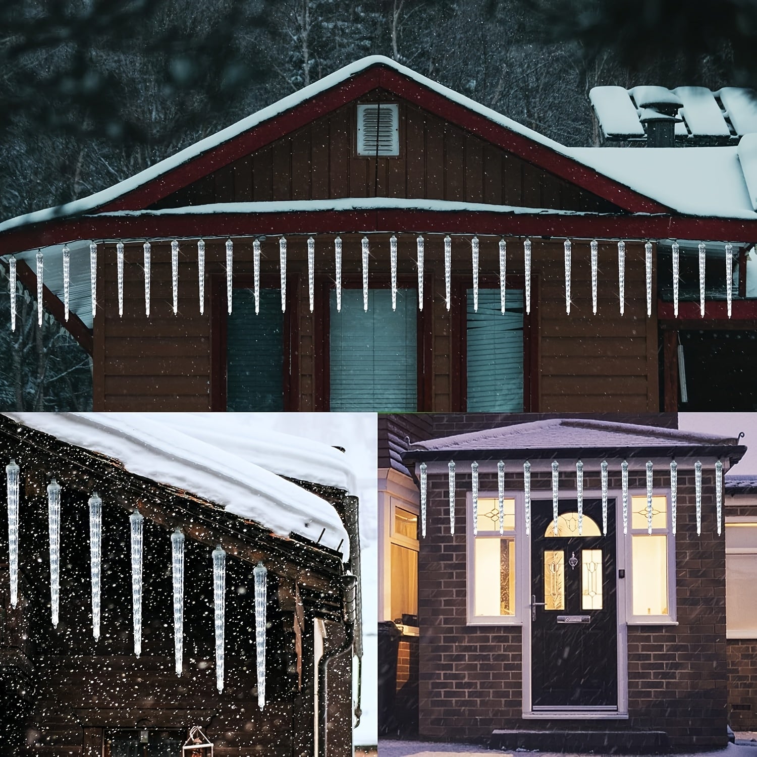 8-Pack Solar-Powered Icicle Lights - Outdoor Christmas Decoration with Solar Charging, Auto-Cycling On/Off, No Wiring Needed, for Garden, Roof, Tree, Party - Energy-Efficient Solar icicle lamps (192 SMD LEDs, 5.3m/17.5ft, Dur